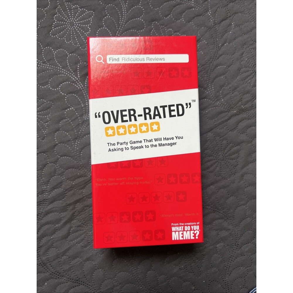Over-Rated The Party Game That Will Have You Asking to Speak to the Manager 2020